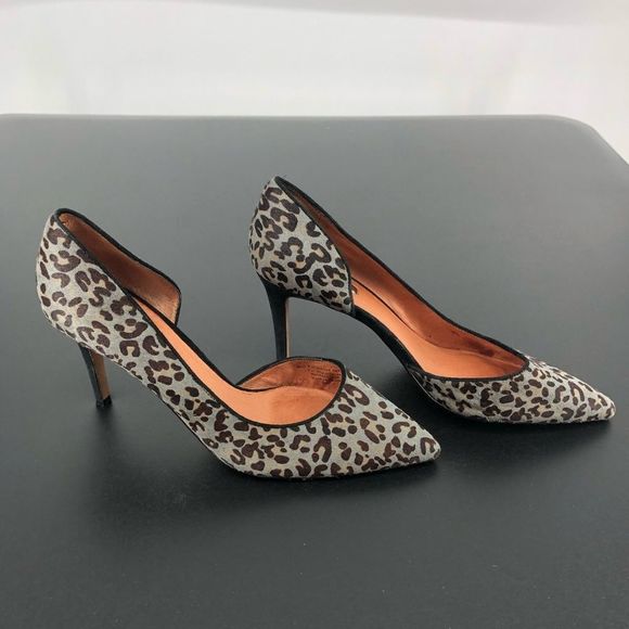 Halogen Leopard Print Heels Calf Hair Marlie D’Orsay Pumps - Picture 4 of 15